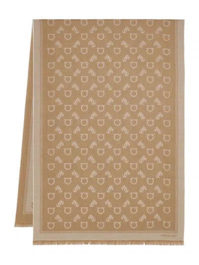 Ferragamo Jacquard Stole With Feline Motif