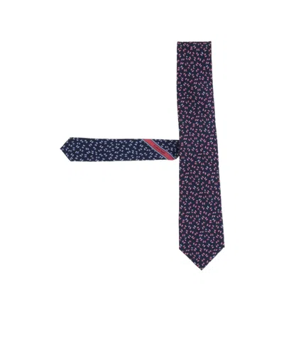 Ferragamo Dragonfly Print Silk Tie In Blue