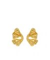 Ferragamo Logo Pendant Earrings In Yellow