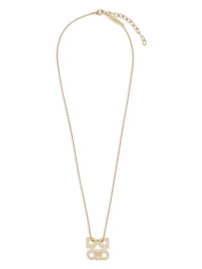 Ferragamo Logo-pendant Necklace In Gold