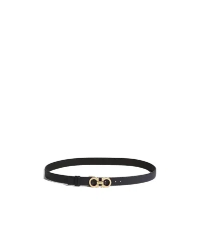 Ferragamo Logo-plaque Belt In Black