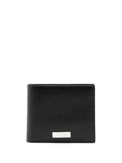 Ferragamo Logo-plaque Bi-fold Wallet In Schwarz