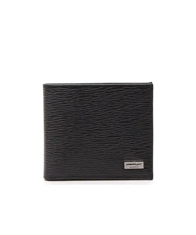 Ferragamo Logo-plaque Bifold Wallet In Black