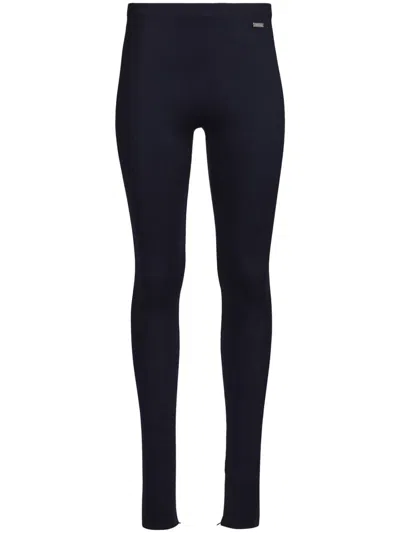 FERRAGAMO LOGO-PLAQUE KNITTED LEGGINGS