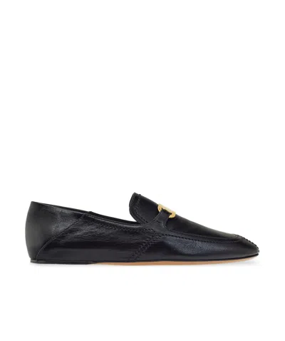 Ferragamo Elaine Vara Buckle Loafers In Calf Leather In Black