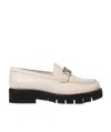 Ferragamo Rolo Lug Loafers With Gancini Clamp In Nude