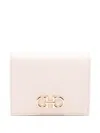 Ferragamo Gancini Compact Leather Wallet In Pink