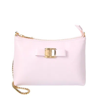 Ferragamo Logo-plaque Mini Leather Shoulder Bag In Pink
