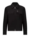 Ferragamo Logo Plaque Zipped Jacket In Black
