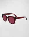 Ferragamo Logo Plastic Cat-eye Sunglasses In Burgundy