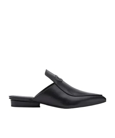 Ferragamo Logo Pointed Muller Shoes In Black