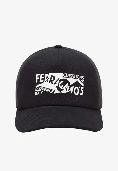 Ferragamo Casquette De Base-ball Avec Logo Blanc In White
