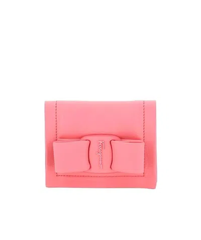 Ferragamo Logo-print Calfskin Purse In Pink