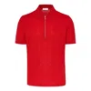 Ferragamo Zip Collar Polo Shirt In Red