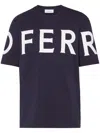 Ferragamo Logo-print Cotton T-shirt In Blue