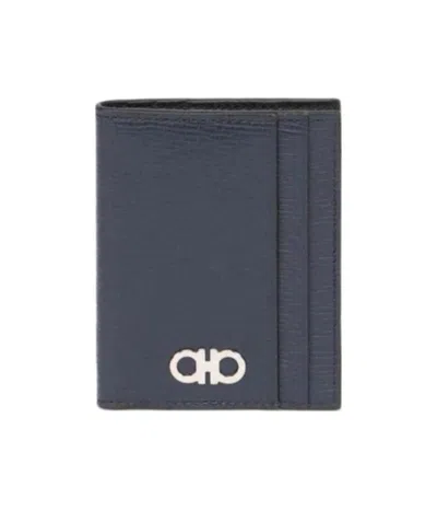 Ferragamo Logo-print Leather Cardholder In Black