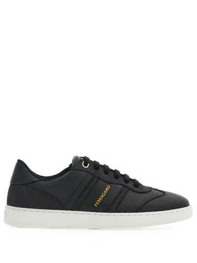 Ferragamo Woman Low-top Sneaker With Logo In Black