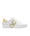 Ferragamo Number Leather Low-top Sneakers In White