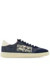 Ferragamo Logo-print Low-top Sneakers In Blue