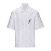 Ferragamo Logo-print Short-sleeve Cotton Blend Shirt In White