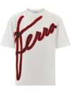 Ferragamo Logo-print Short-sleeved T-shirt In White