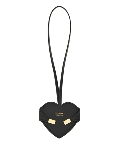 Ferragamo Logo-printed Charm In Black