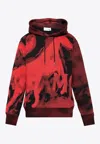 Ferragamo Mustang-print Cotton Hoodie In Black/red | ModeSens