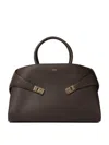 Ferragamo Hug M' Black Handbag With Logo And Gancini Buckle In Leather In Brown