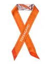 Ferragamo Logo Printed Silk Scarf In Orange