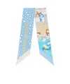Ferragamo Atelier Print Silk Bandeau Scarf In Blue