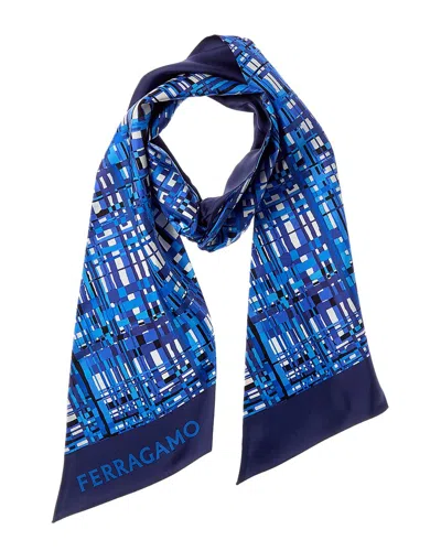FERRAGAMO FERRAGAMO LOGO PRINTED SILK SCARF