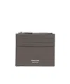 Ferragamo Logo Printed Zipped Cardholder In Gray