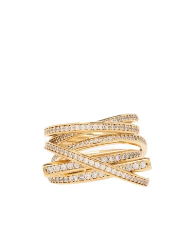 Ferragamo Logo Ring In Yellow