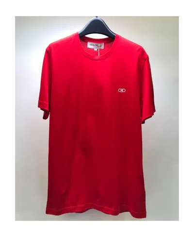 Ferragamo Logo Round-necked T-shirt In Red