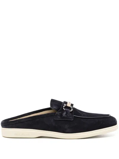 Ferragamo Logo Sandals In Blue