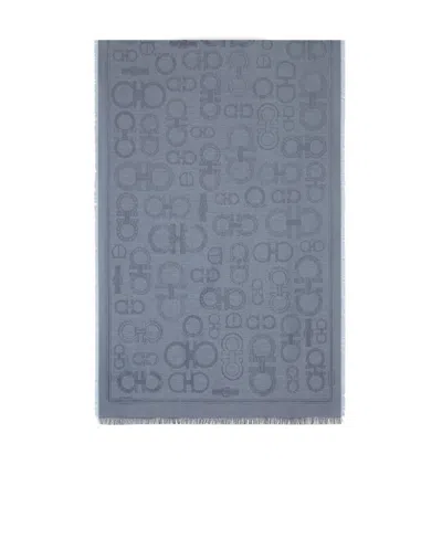 Ferragamo Logo Scarf In Gray