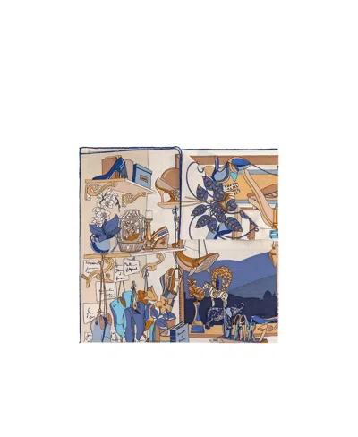 Ferragamo Logo Scarf In Purple