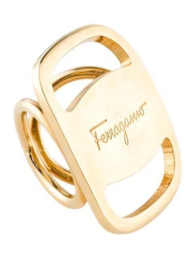 Pre-owned Ferragamo Logo Scarf Ring In Multi