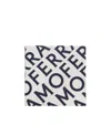 Ferragamo All-over Logo Print Wool Scarf In White