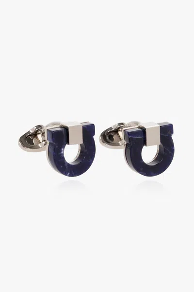 FERRAGAMO FERRAGAMO LOGO-SHAPED CUFF LINKS