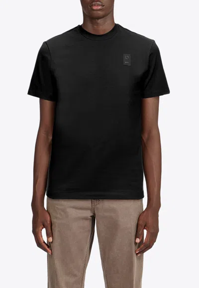 Ferragamo Logo Short-sleeved T-shirt In Black