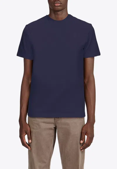 Ferragamo Logo Short-sleeved T-shirt In Navy