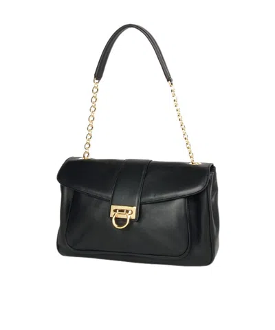 Ferragamo Logo Shoulder Bag In Black