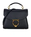 Ferragamo Margot Calfskin Cross-body Bag With Top Handle In Black