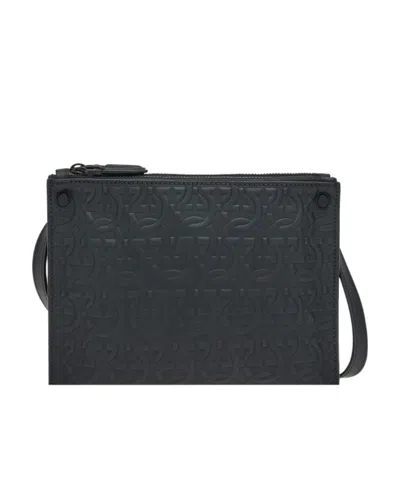 Ferragamo Logo Shoulder Bag In Black