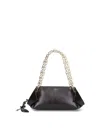 Ferragamo Folded Calfskin Shoulder Bag In Black