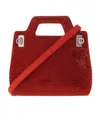 Ferragamo Wanda Mini Stain And Strass Top-handle Bag In Red