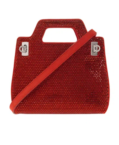 Ferragamo Logo Shoulder Bag In Red