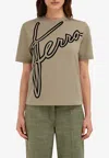 Ferragamo Logo Signature Short-sleeved T-shirt In Beige