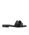 Ferragamo Love Cq Quilted Leather Flat Sandals In Black